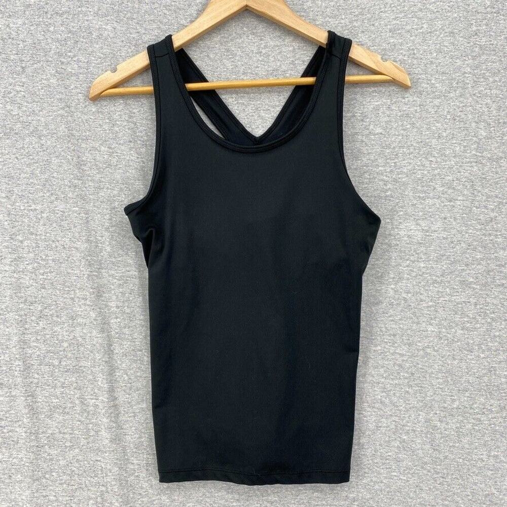Champion Shirt Womens Medium Black Racerback Tee V Neck Activewear Gym Workout